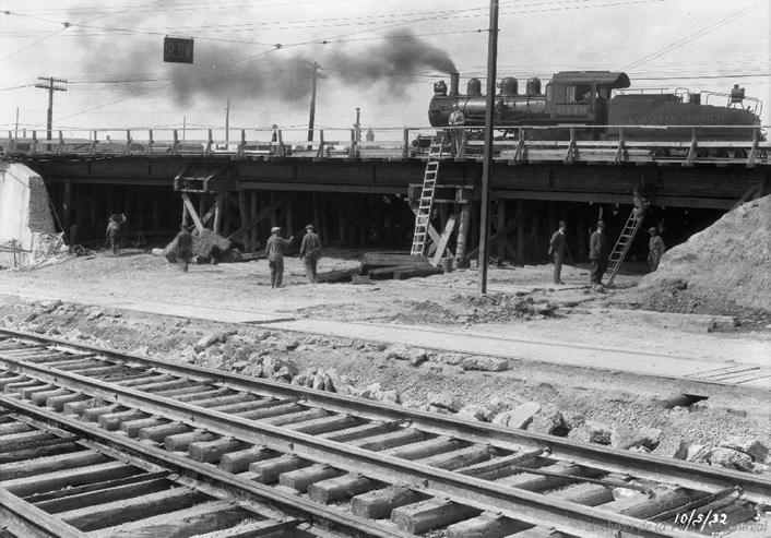 Photo de la construction du tunnel du boulevard Saint-Joseph